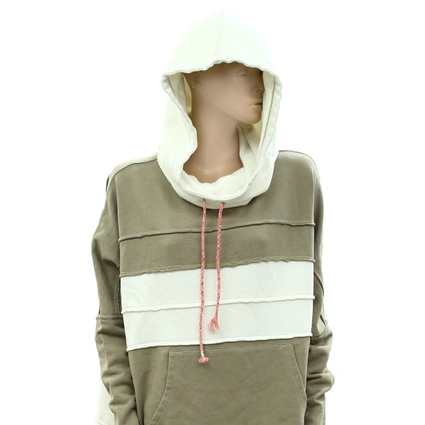 Free People Colorblocked Hoodie Tunic Top M