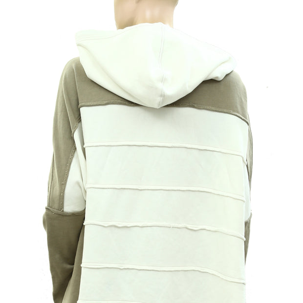 Free People Colorblocked Hoodie Tunic Top M