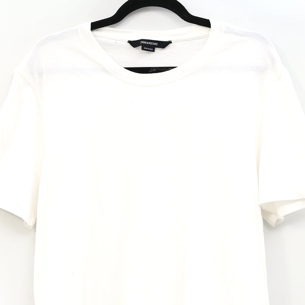 Zadig & Voltaire Men's Solid Cotton White T-Shirt