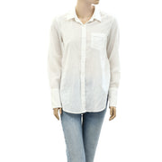 Nili Lotan Cotton Voile NL Buttondown Shirt Blouse Top S