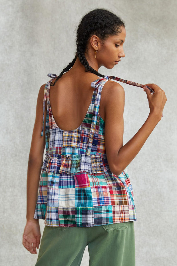 Pilcro Anthropologie Patchwork V-Neck Tank Blouse Top M