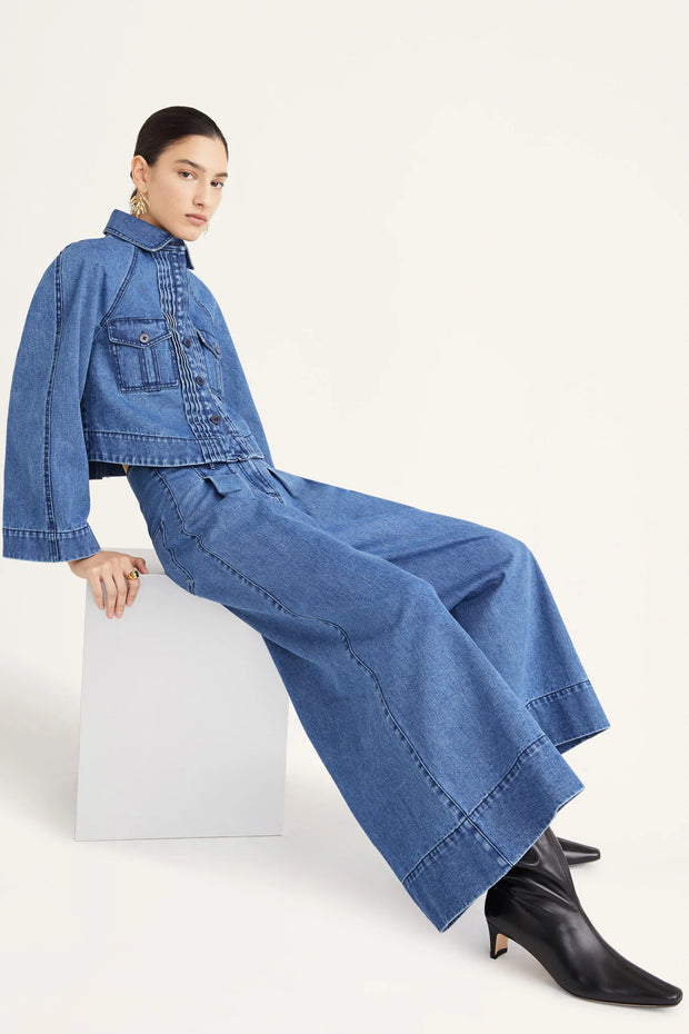 Merlette Verne Buttondown Denim Jacket Top