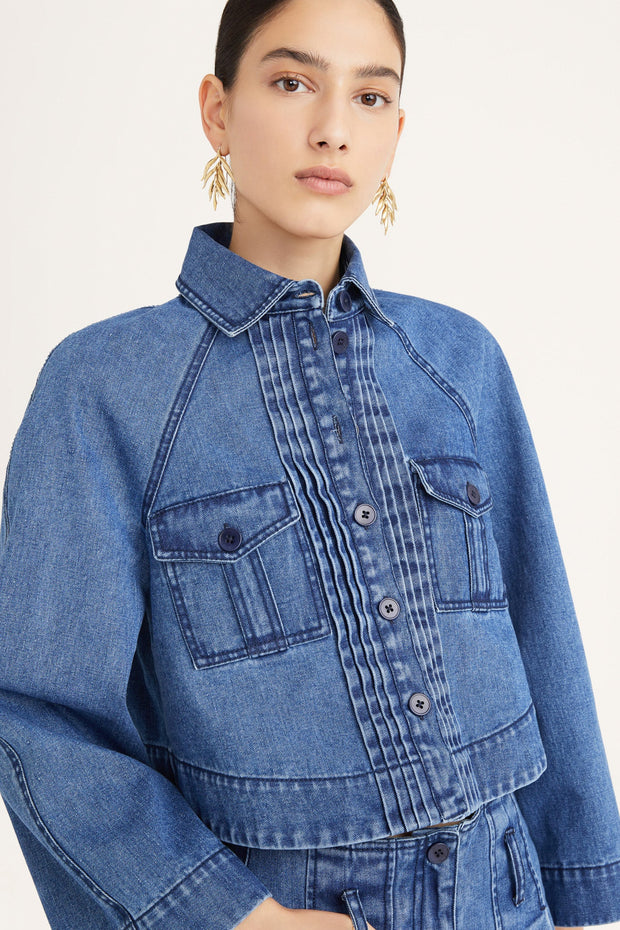 Merlette Verne Buttondown Denim Jacket Top