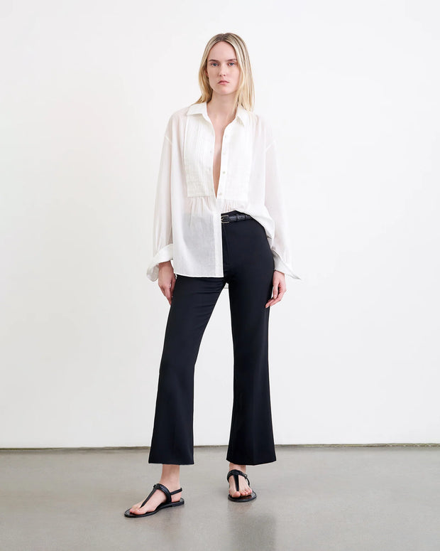 Nili Lotan Daniel Pintucked Cotton-Voile Shirt Top