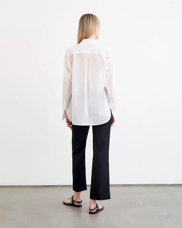 Nili Lotan Daniel Pintucked Cotton-Voile Shirt Top