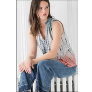 Lilla P Tie & Dye Printed Tank Blouse Top XS