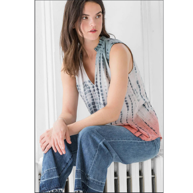 Lilla P Tie & Dye Printed Tank Blouse Top XS