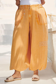 By Anthropologie Embroidered Parachute Pants L