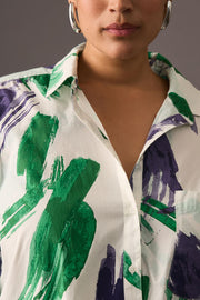 Maeve Anthropologie Printed Buttondown Shirt Top S