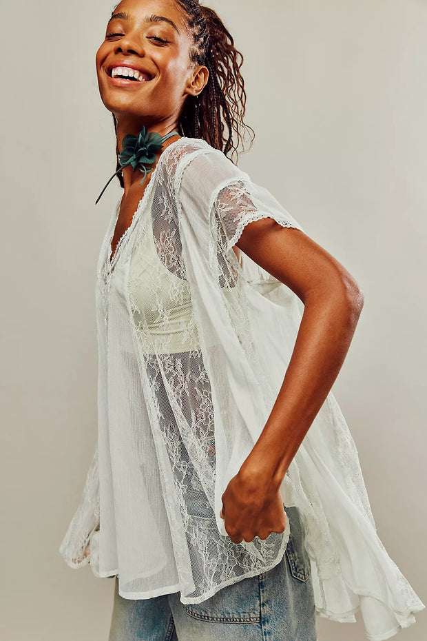 Free People Farrah Lace Tunic Top