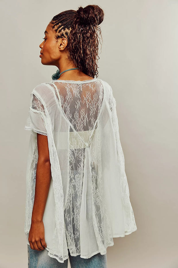 Free People Farrah Lace Tunic Top