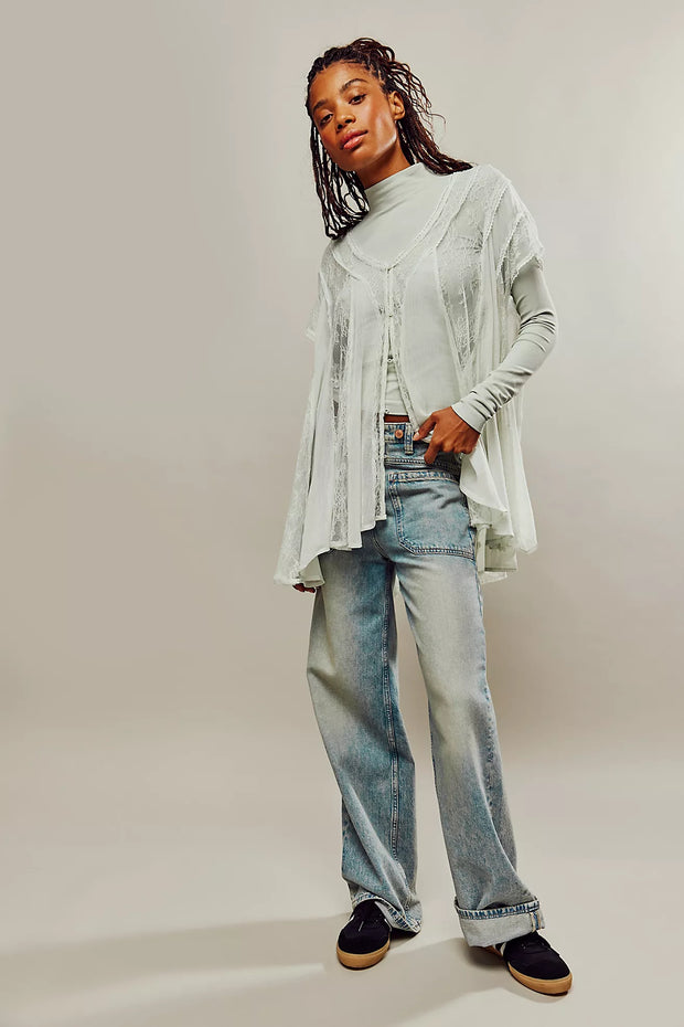 Free People Farrah Lace Tunic Top