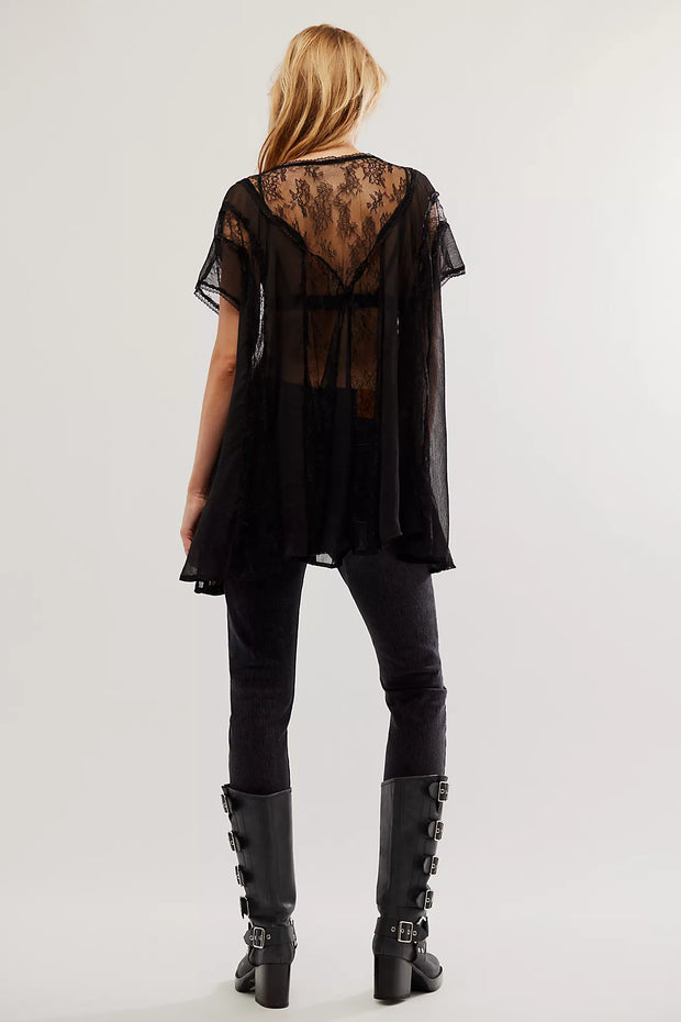 Free People Farrah Lace Tunic Top