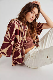 Free People We The Free Terry Cardi Hoodie Pullover Top L