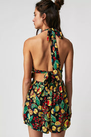 Free People Coral Tides Halter Romper XS