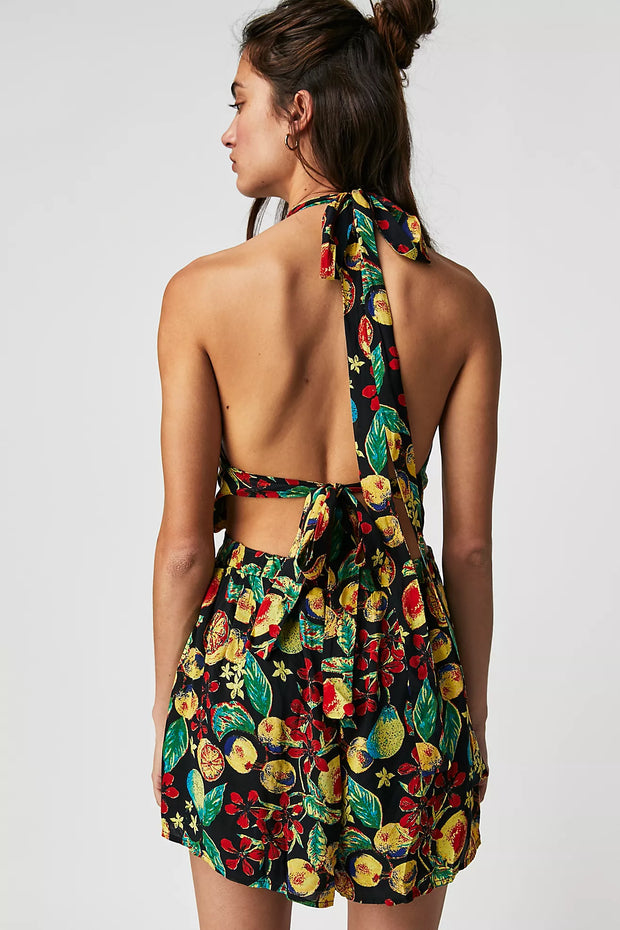 Free People Coral Tides Halter Romper XS