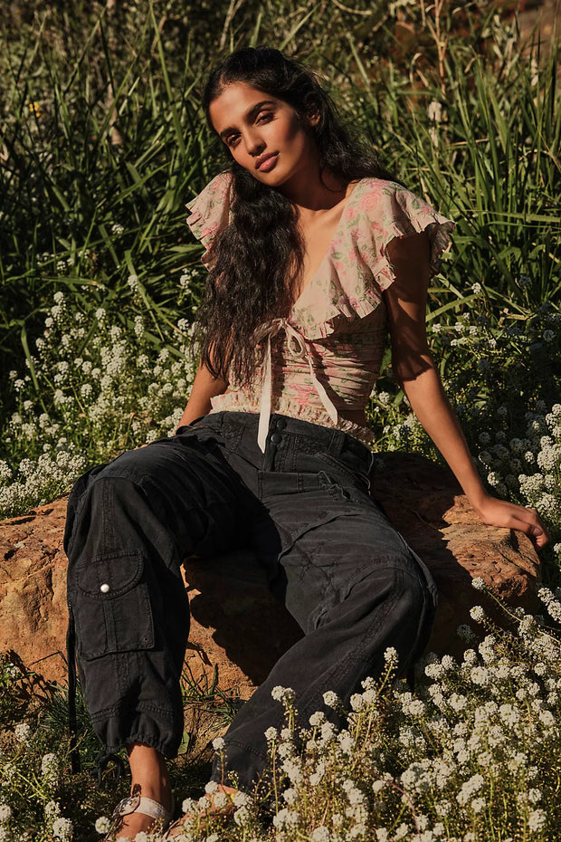 Free People Nala Printed Cropped Top