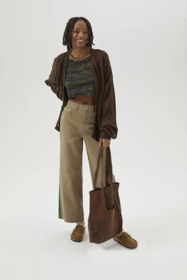 BDG Urban Outfitters Seb Spliced Long Sleeve Tee Cropped Top M