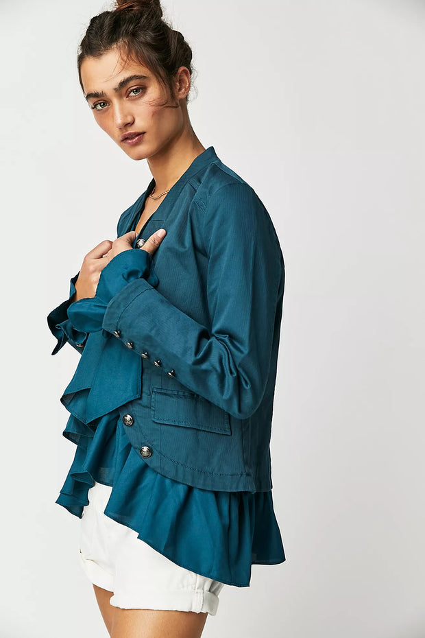 Free People Ruffles Romance Jacket Top