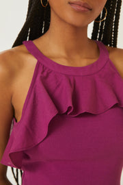 Maeve Anthropologie Ruffled Rib Halter Tank Blouse Top S