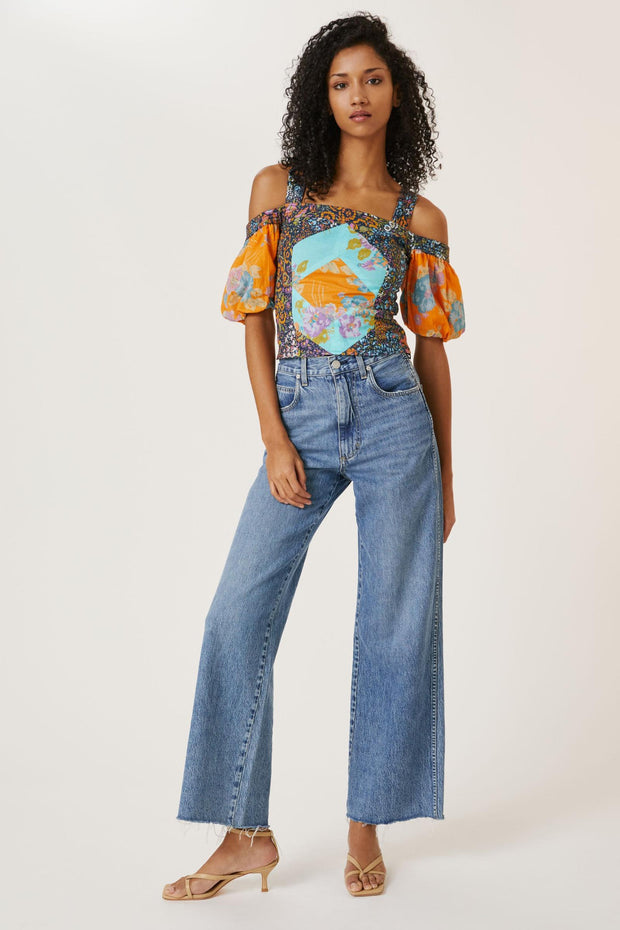 Love The Label Anthropologie Patchwork Cropped Tank Top S
