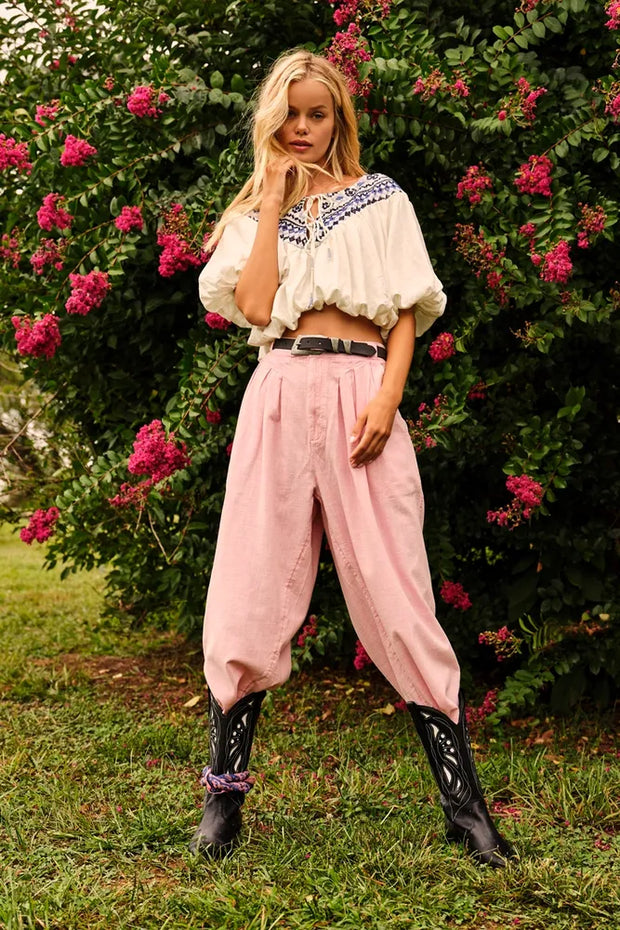Free People Lotta Love Linen Trousers Pants