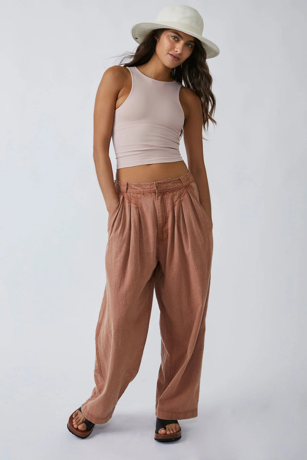 Free People Lotta Love Linen Trousers Pants