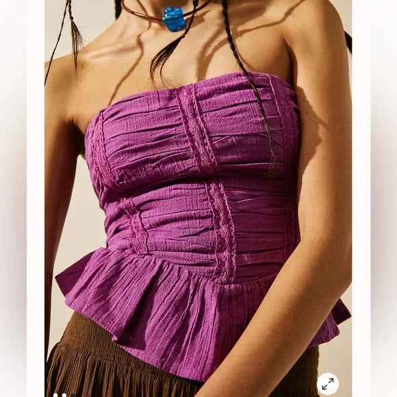 Free People Free-est Fun In The Sun Tube Blouse Top S