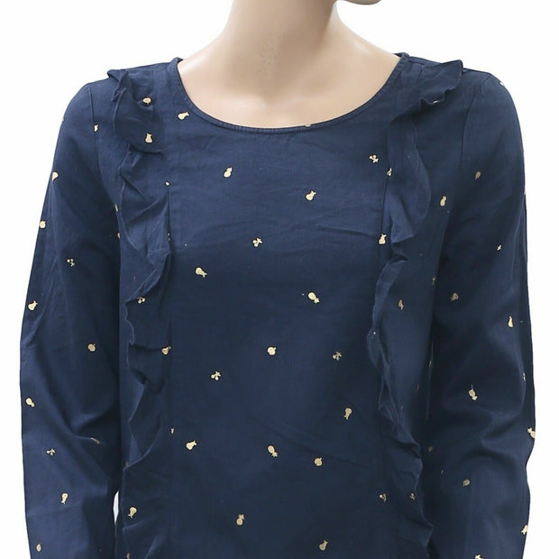 Des Petits Hauts Wilfried Frutti Printed Blouse Top M T-2