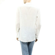 Nili Lotan Eyelet Embroidered Buttondown Shirt Tunic Top M