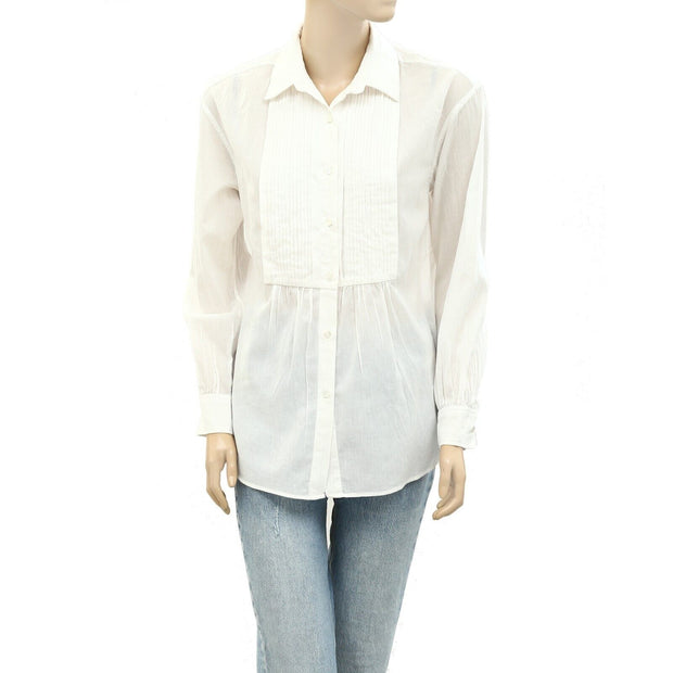 Nili Lotan Daniel Pintucked Cotton-Voile Shirt Top