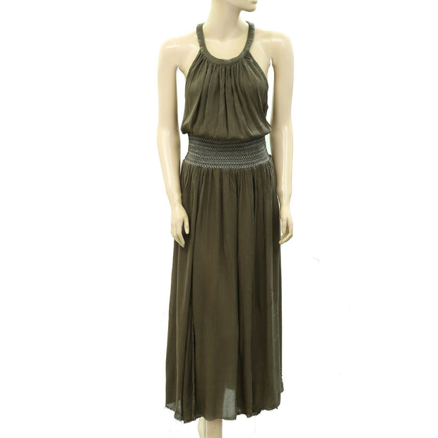 Free People Solid Smoked A-line Maxi Top