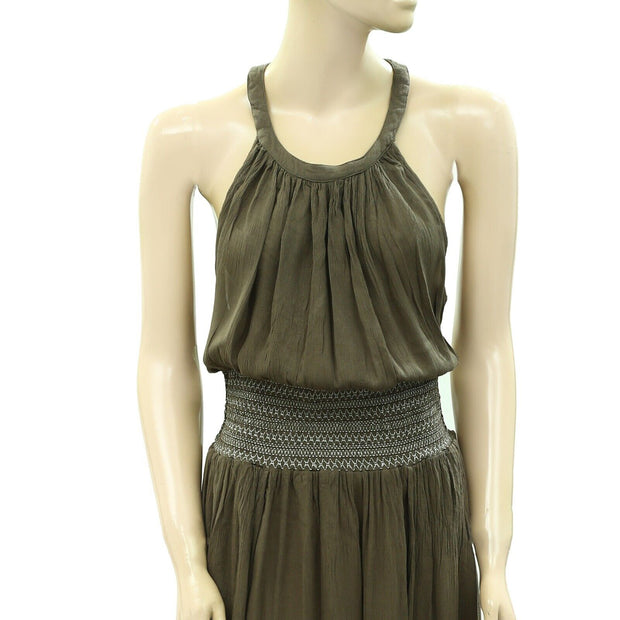 Free People Solid Smoked A-line Maxi Top