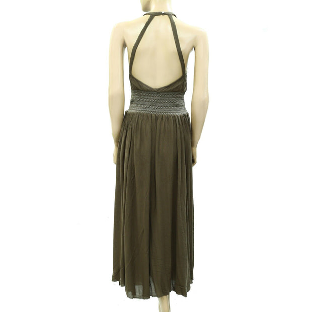 Free People Solid Smoked A-line Maxi Top