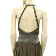 Free People Solid Smoked A-line Maxi Top