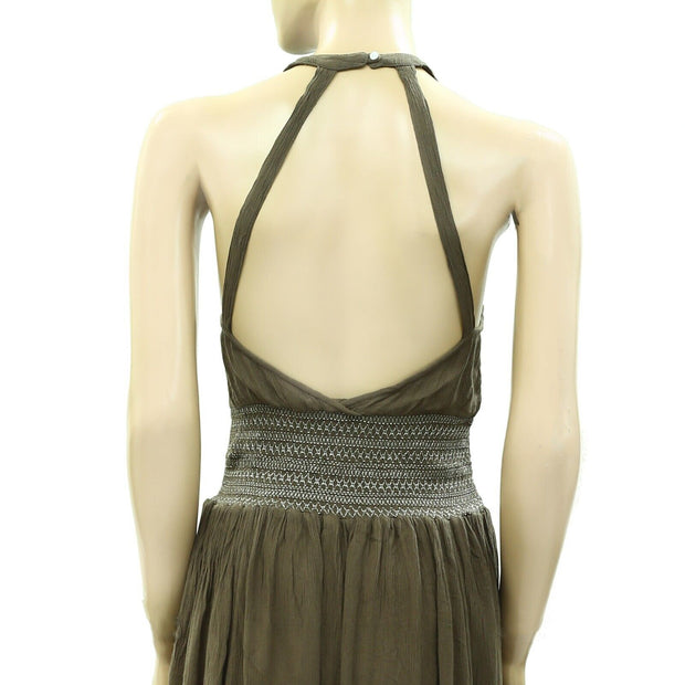 Free People Solid Smoked A-line Maxi Top