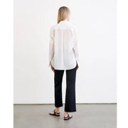 Nili Lotan Daniel Voile Tuxedo Pintucked Buttondown Tunic Shirt Top