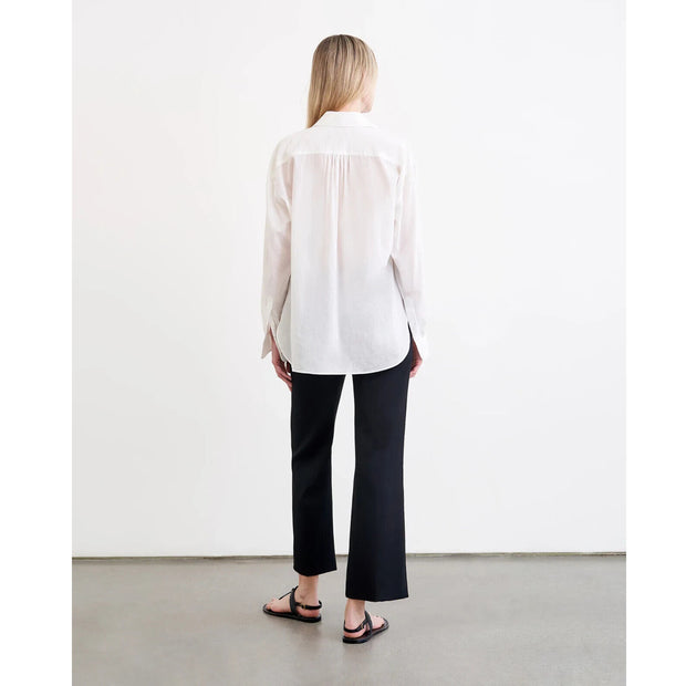 Nili Lotan Daniel Voile Tuxedo Pintucked Buttondown Tunic Shirt Top