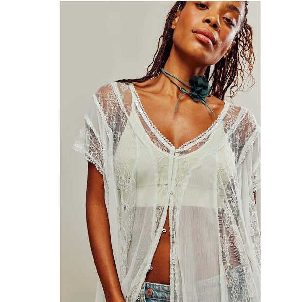 Free People Farrah Lace Tunic Top