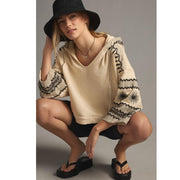 By Anthropologie Embroidered Hoodie Top XS