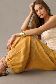 By Anthropologie Embroidered Parachute Pants L