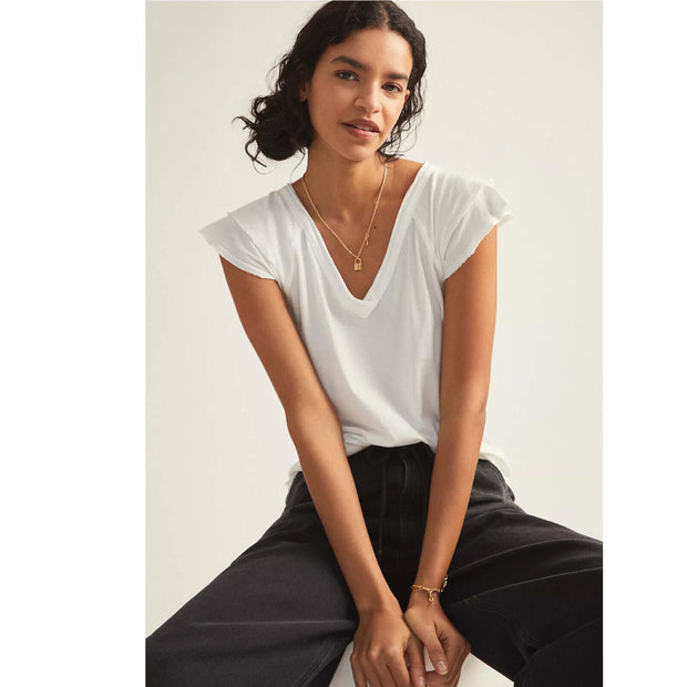 Maeve Anthropologie Catie Ruffle-Sleeved Tee Blouse Top L