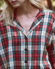 The Great Buttondown Cotton Check Collared Flannel Plaid Shirt Top XS-0