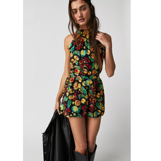 Free People Coral Tides Halter Romper XS