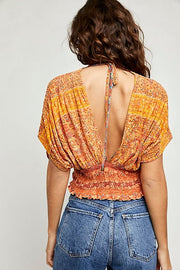 Free People Next Vacation Blouse Cropped Top S