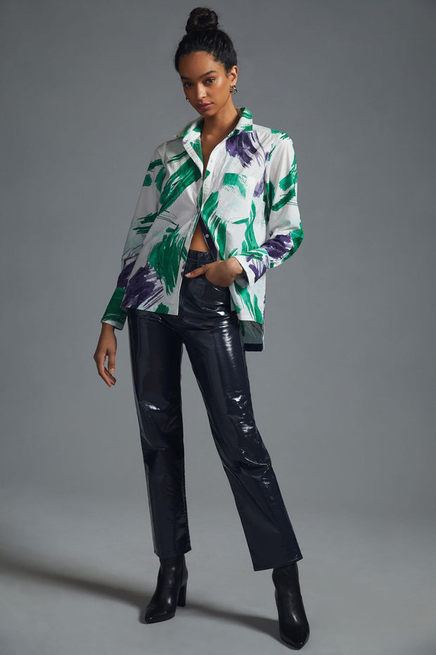 Maeve Anthropologie Printed Buttondown Shirt Top S