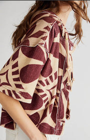 Free People We The Free Terry Cardi Hoodie Pullover Top L