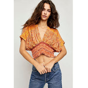 Free People Next Vacation Blouse Cropped Top S