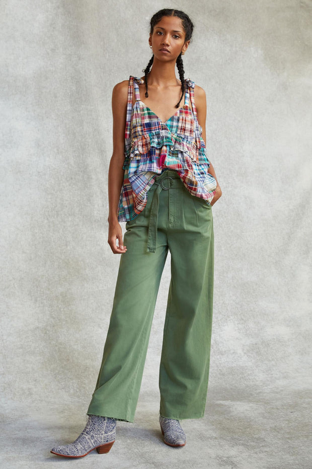 Pilcro Anthropologie Patchwork V-Neck Tank Blouse Top M