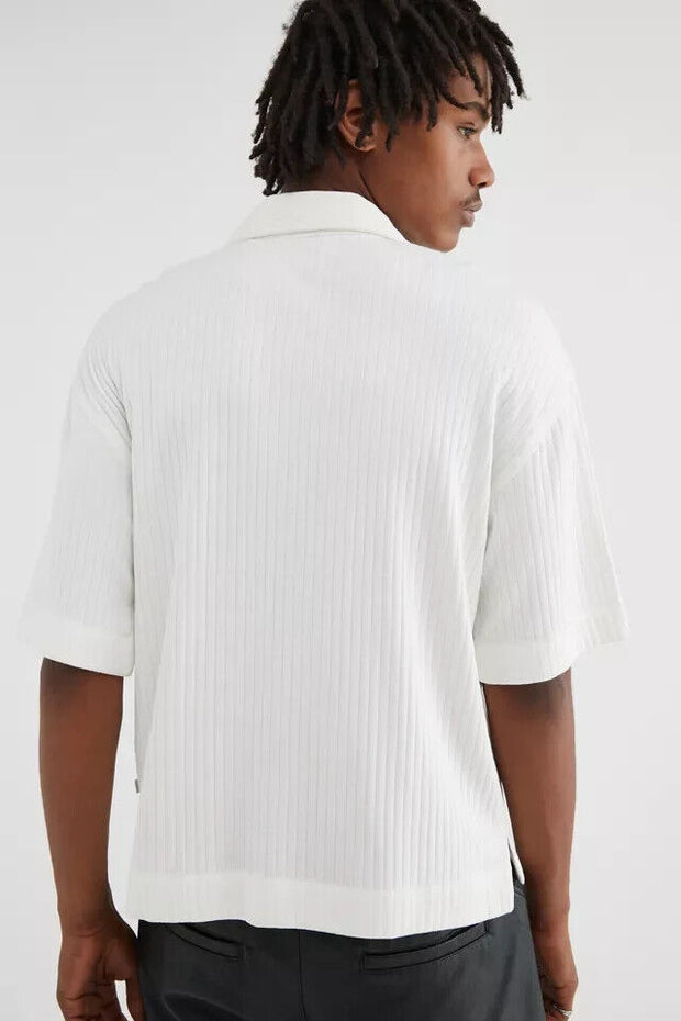 Urban Outfitters UO Standard Cloth Logan Ribbed Cropped Shirt Men's